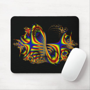 Ribbons Rainbow Fractal Art Mouse Mat