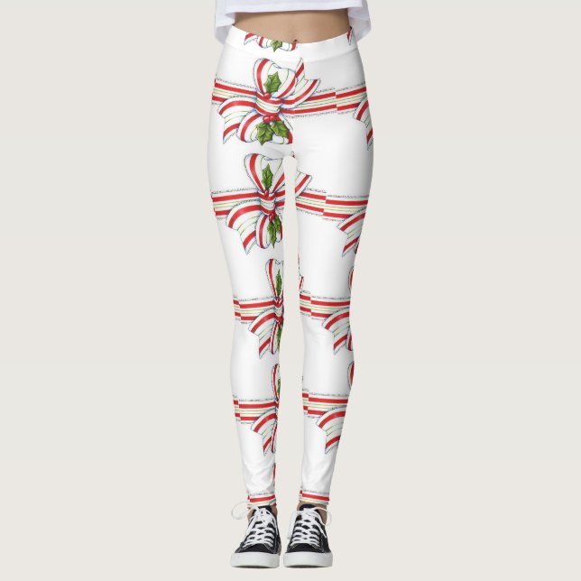 ***RIBBONS RIBBONS RIBBONS*** CHRISTMAS LEGGINGS (Front)