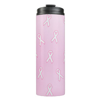 Ribbons with Light Pink Background Thermal Tumbler