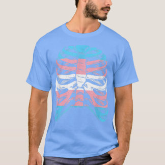 Ribcage Transgender Pride Trans Flag Skeleton LGBT T-Shirt