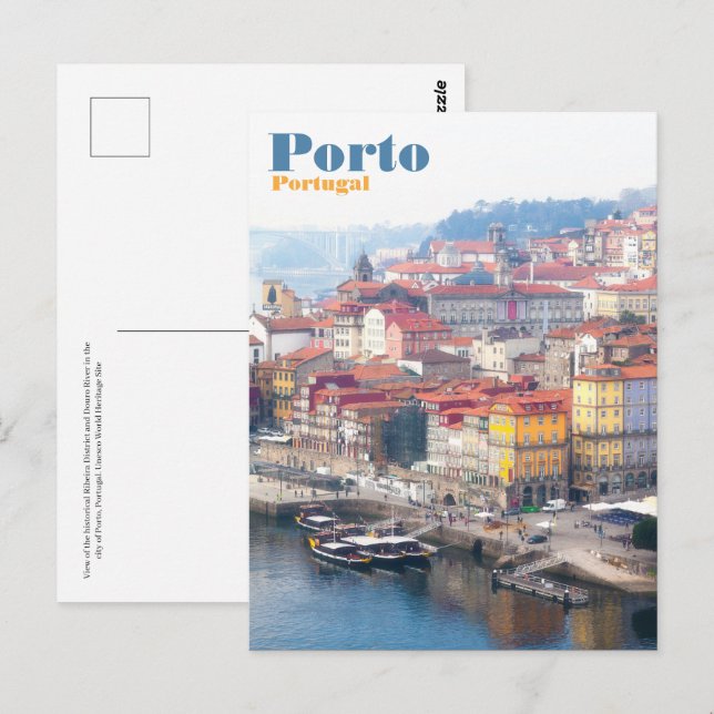 Ribeira and Douro River. Porto, Portugal. Postcard (Front/Back)