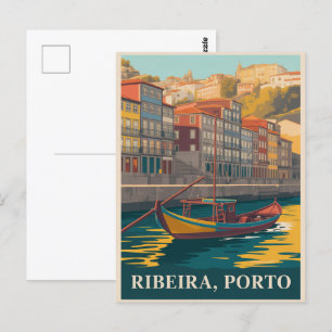 Ribeira, Porto Portugal Postcard