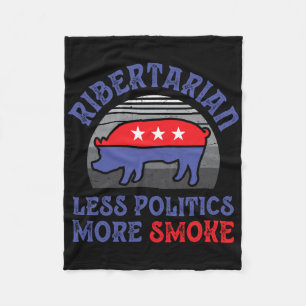 Ribertarian Rib Libertarian Pig Retro Vintage Bbq Fleece Blanket