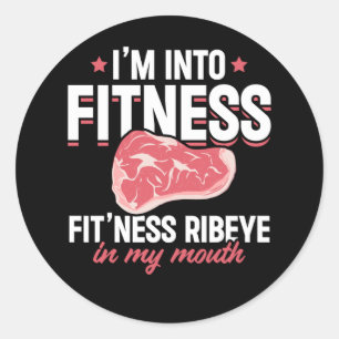 Ribeye Steak Funny Fitness Humour Classic Round Sticker