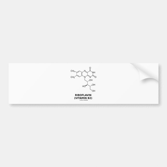 Riboflavin (Vitamin B2) Chemical Molecule Bumper Sticker (Front)
