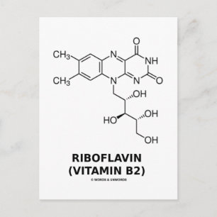 Riboflavin (Vitamin B2) Chemical Molecule Postcard