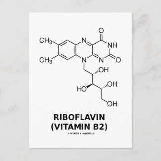 Riboflavin (Vitamin B2) Chemical Molecule Postcard