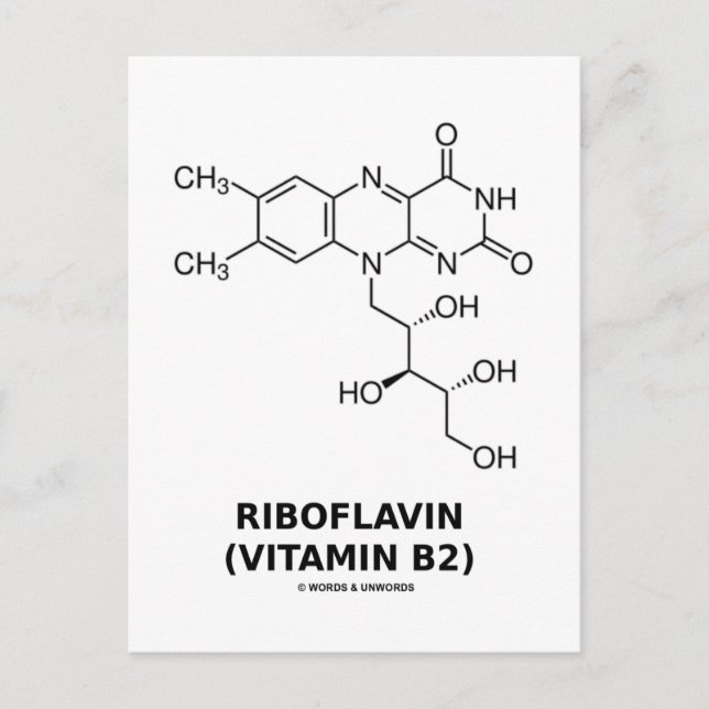 Riboflavin (Vitamin B2) Chemical Molecule Postcard (Front)