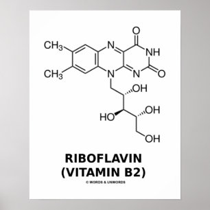 Riboflavin (Vitamin B2) Chemical Molecule Poster