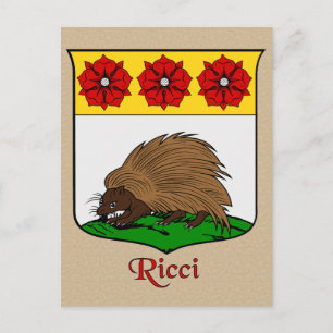 Ricci Family Heraldic Shield Postcard