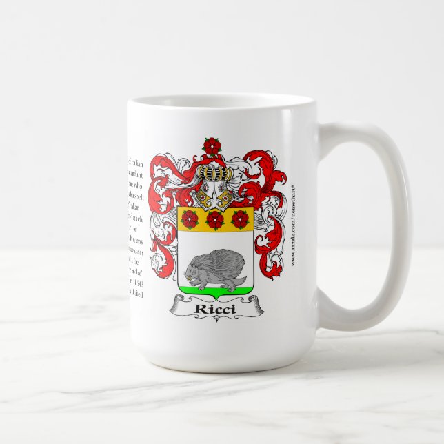 Ricci, the Origin, the Meaning and the Crest Coffee Mug (Right)