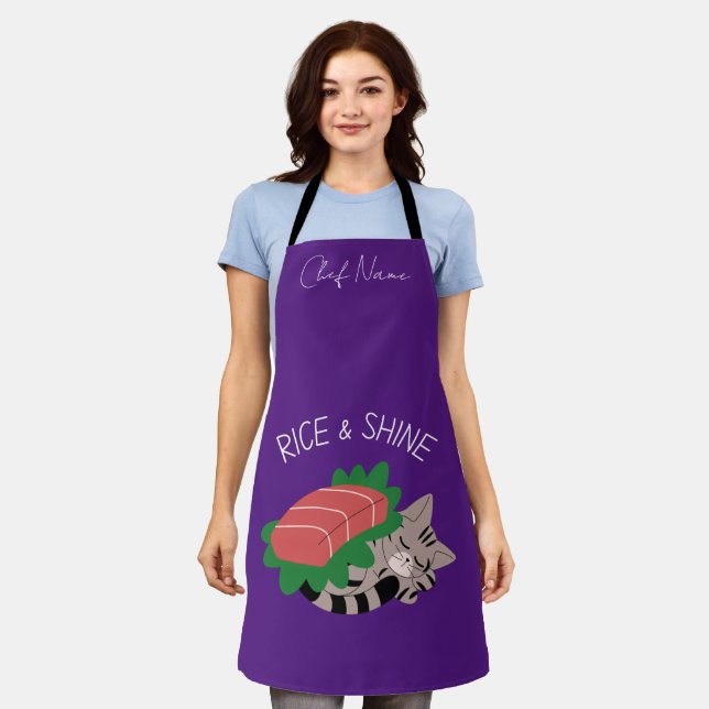 Rice and shine , sushi cat apron (Worn)