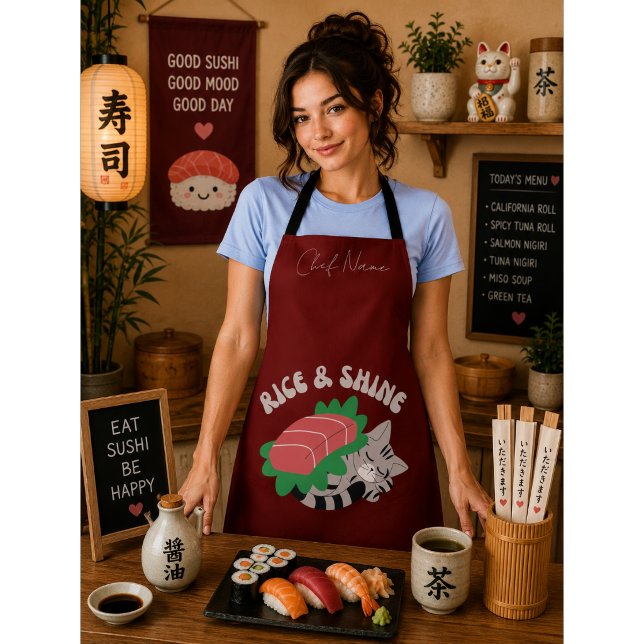 Rice and shine , sushi cat apron (Creator Uploaded)