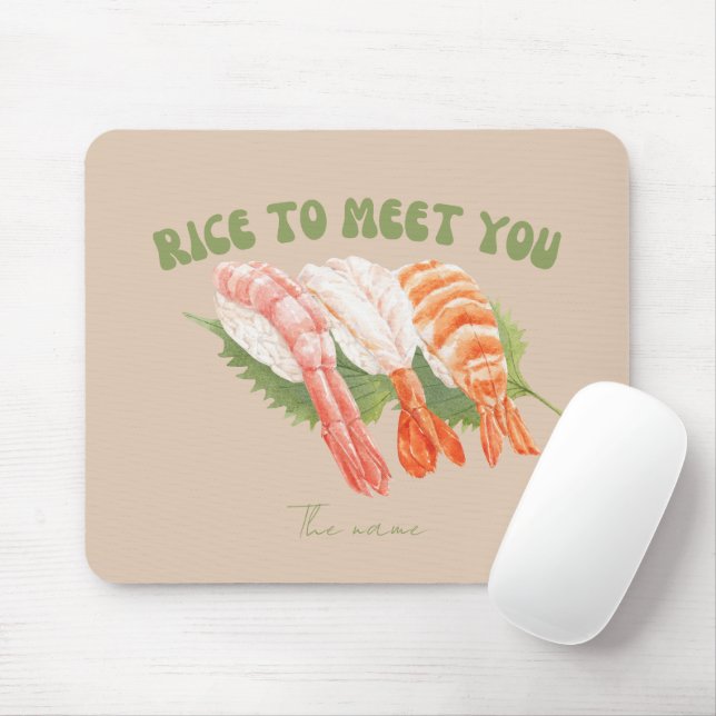 Rice and shine , sushi cat mouse mat (With Mouse)