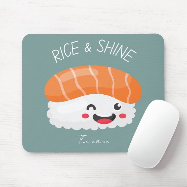 Rice and shine , sushi cat mouse mat (With Mouse)