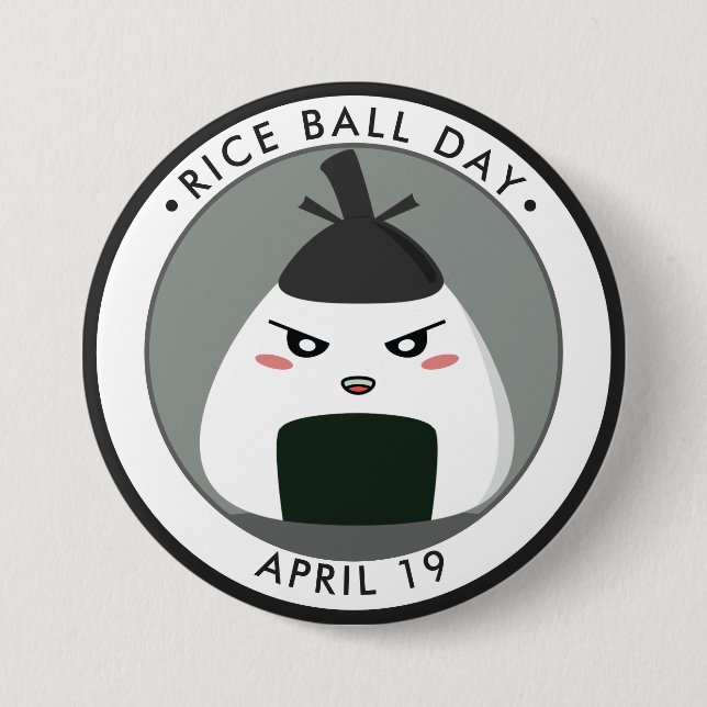 Rice Ball Day, kawaii Onigiri 7.5 Cm Round Badge (Front)