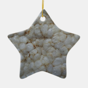 Rice Cake , Healthy Food, White Snack Ceramic Tree Decoration