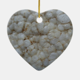 Rice Cake , Healthy Food, White Snack Ceramic Tree Decoration
