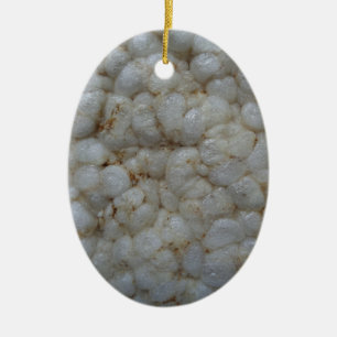 Rice Cake , Healthy Food, White Snack Ceramic Tree Decoration