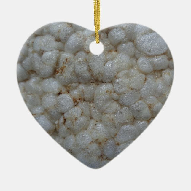 Rice Cake ,  Healthy Food, White Snack Ceramic Tree Decoration (Front)