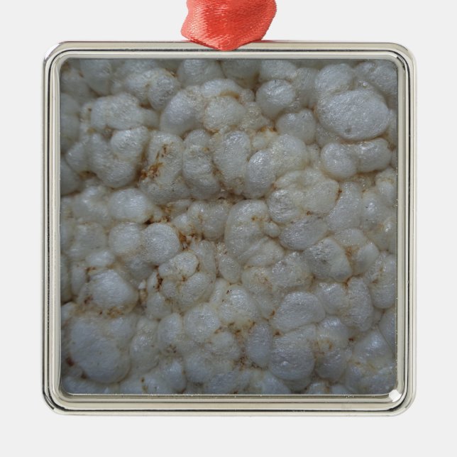 Rice Cake ,  Healthy Food, White Snack Metal Tree Decoration (Front)