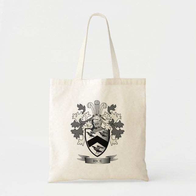 Rice Family Crest Coat of Arms Tote Bag (Front)