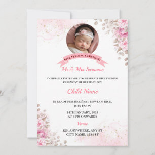 Rice Feeding Invitation, Annaprashan Card