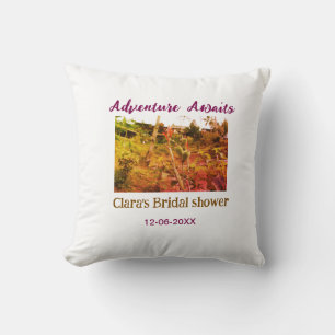 Rice fields adventure awaits bridal shower name fa cushion