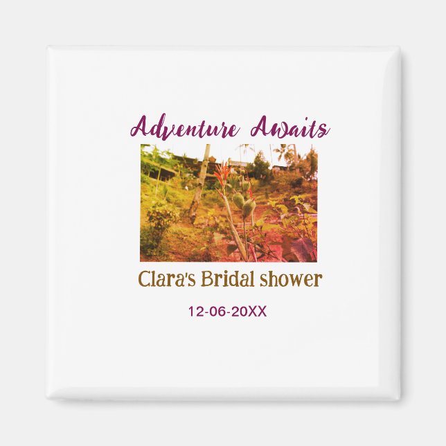 Rice fields adventure awaits bridal shower name fa magnet (Front)