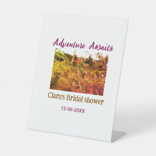 Rice fields adventure awaits bridal shower name fa pedestal sign