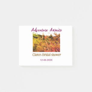 Rice fields adventure awaits bridal shower name fa post-it notes