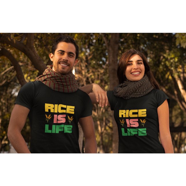 Rice is Life Fun Typography Design T-Shirt (Creator Uploaded)