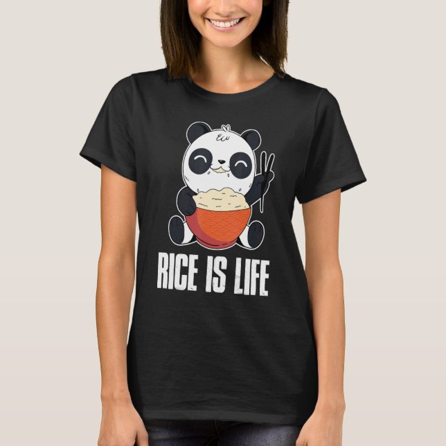 Rice Is Life Panda T-Shirt (Front)