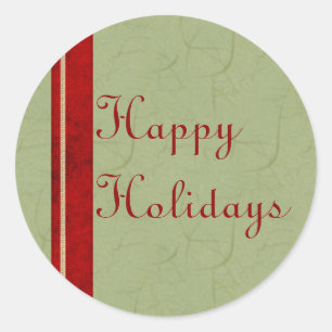 Rice Paper Ribbon Happy Holidays Stickers