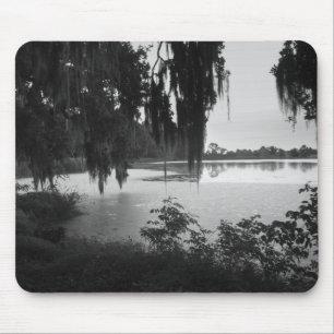 Rice Pond in Black & White   Moody Mouse Pad 