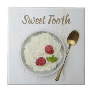 Rice pudding with raspberries dessert sweet tooth tile