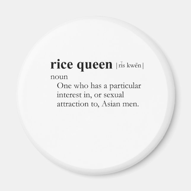 RICE QUEEN (definition) Magnet (Front)