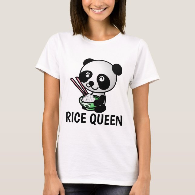 RICE QUEEN T-shirts, RICE LOVER Ladies Funny T-Shirt (Front)