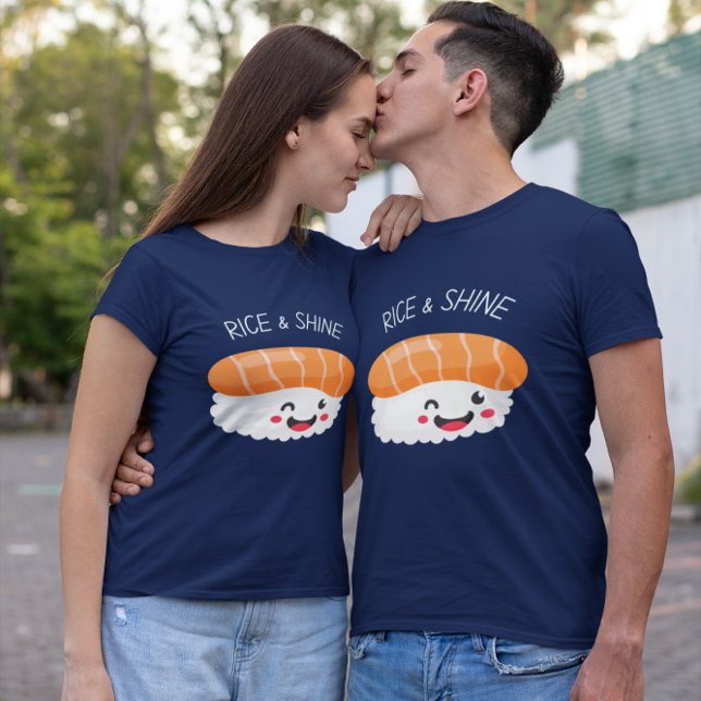 Rice & Shine Kawaii Sushi T-Shirt (Creator Uploaded)
