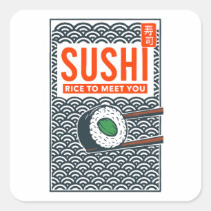 Rice to Meet You Square Sticker