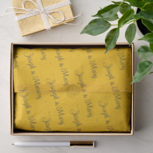 Rich Amber & Charcoal Script Autumn Rustic Wedding Tissue Paper