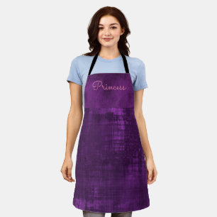 Rich Amethyst Purple Velvet Satin Textured look Apron