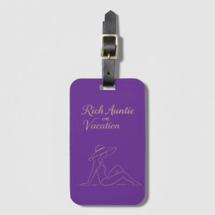 Rich Auntie on Vacation  Luggage Tag