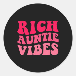 Rich Auntie S Aunt Best Aunty Mothers Day Classic Round Sticker