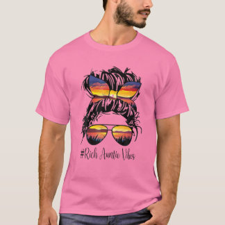 Rich Auntie Vibes Aunt Women Best Aunty Mothers Da T-Shirt