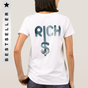 RICH Back Print T-Shirt Trend Abstract Blue Ocean