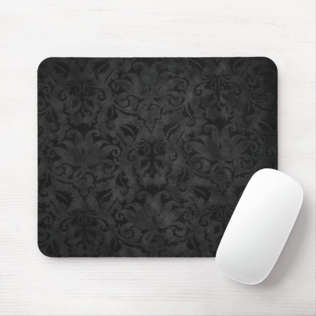 Rich Black Brocade Mouse Mat (With Mouse)