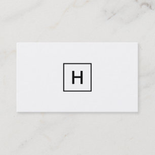 Rich Black Monogram Square Business Card