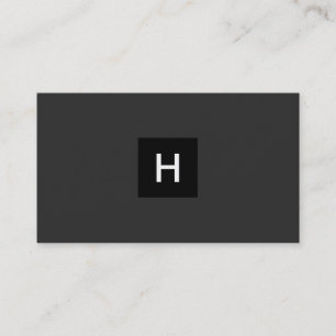 Rich Black Monogram Square Business Card