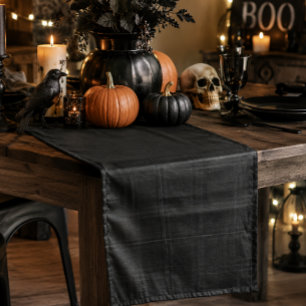 Rich Black Plaid Tartan Sophistication Short Table Runner